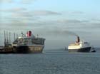  QM2 With Reflected Light From QE2